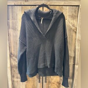 Free People V-Neck Black Sweater